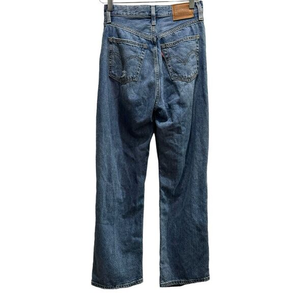 Levi's Ribcage Straight Ankle Jeans Size 24 Button fly distressed - Picture 8 of 16